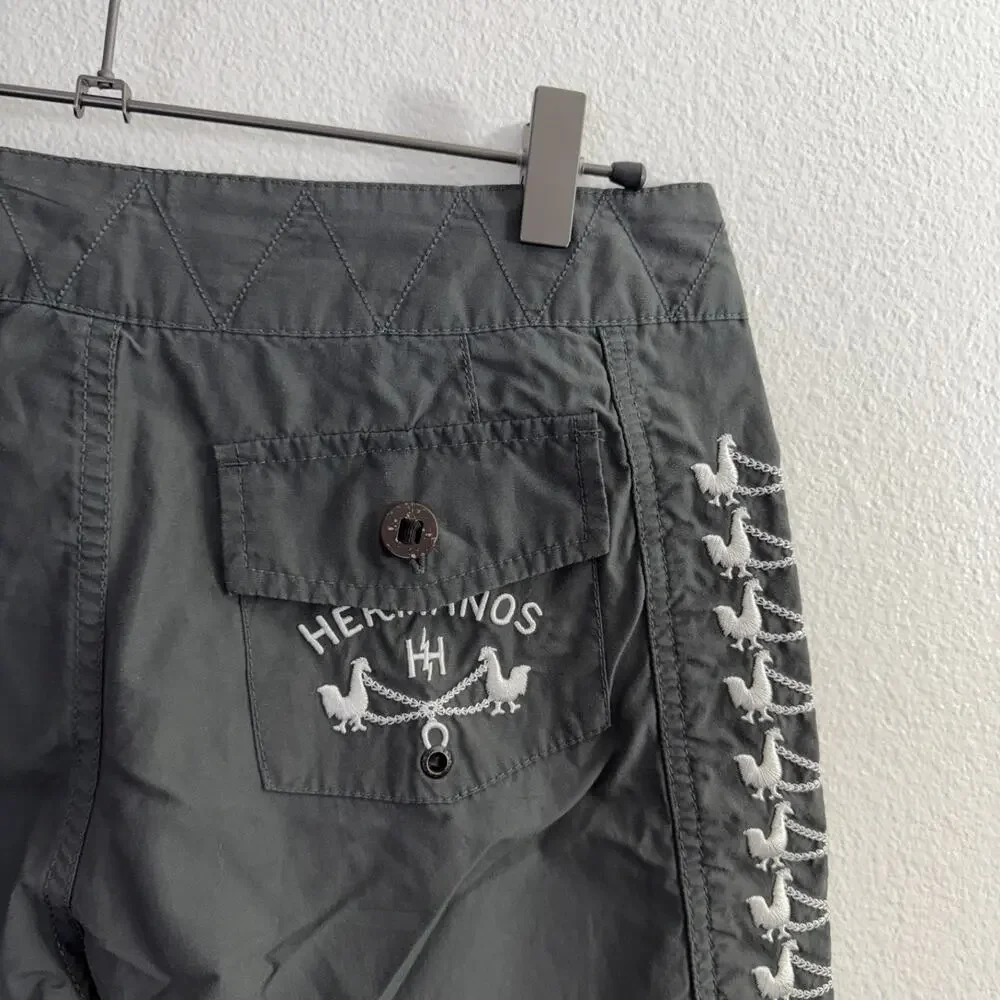 Howler Bros Los Hermanos Board Shorts 30 Grey Mens Beach Rooster Embroidered EUC